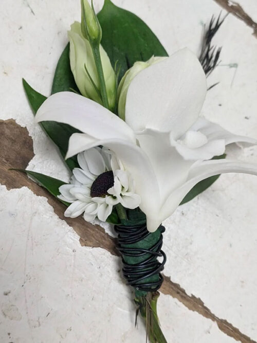 White Floral Boutonniere
