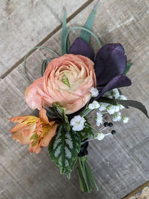 Coral Boutonniere for Prom