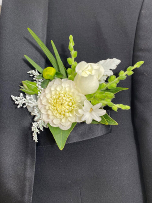 White Prom Boutonniere