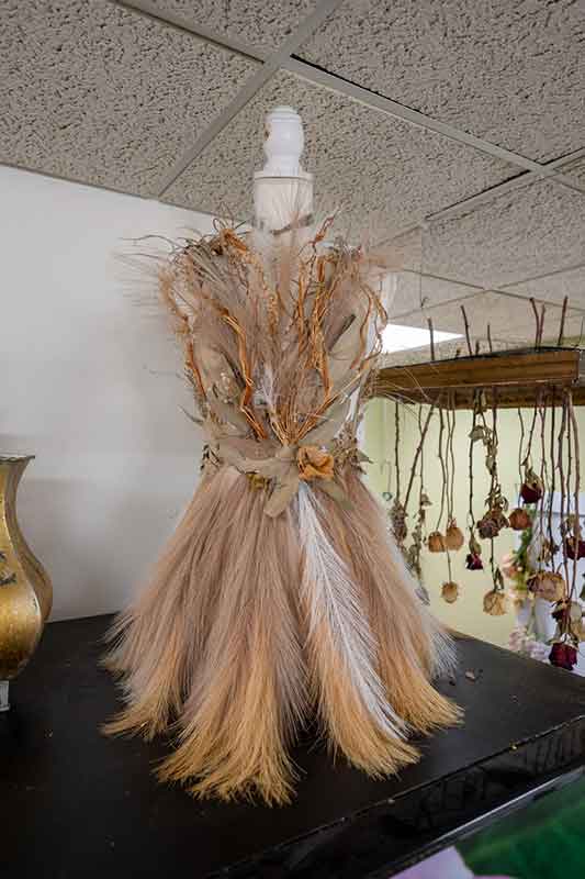 Feather-Botanical-Mannequin-Art Mannequin floral art in West Michigan
