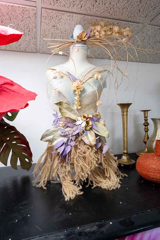 Lavender-and-Tan-Botanical-Mannequin-Art Mannequin floral art in Grand Haven, Michigan